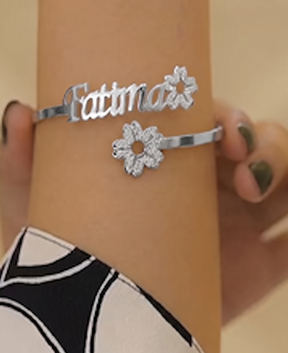 Customized Flower Name Bracelet