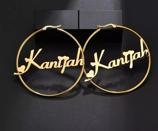 Custom Single Name Earrings
