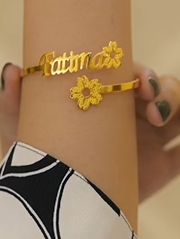 Customized Flower Name Bracelet
