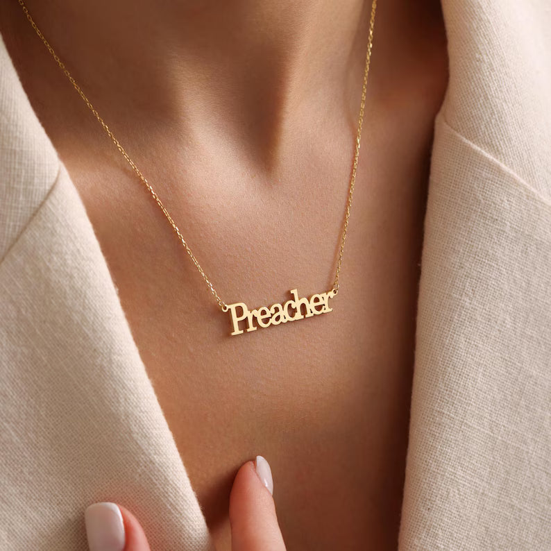 Gold Tone Personalized Name Necklace | Custom Jewelry UAE