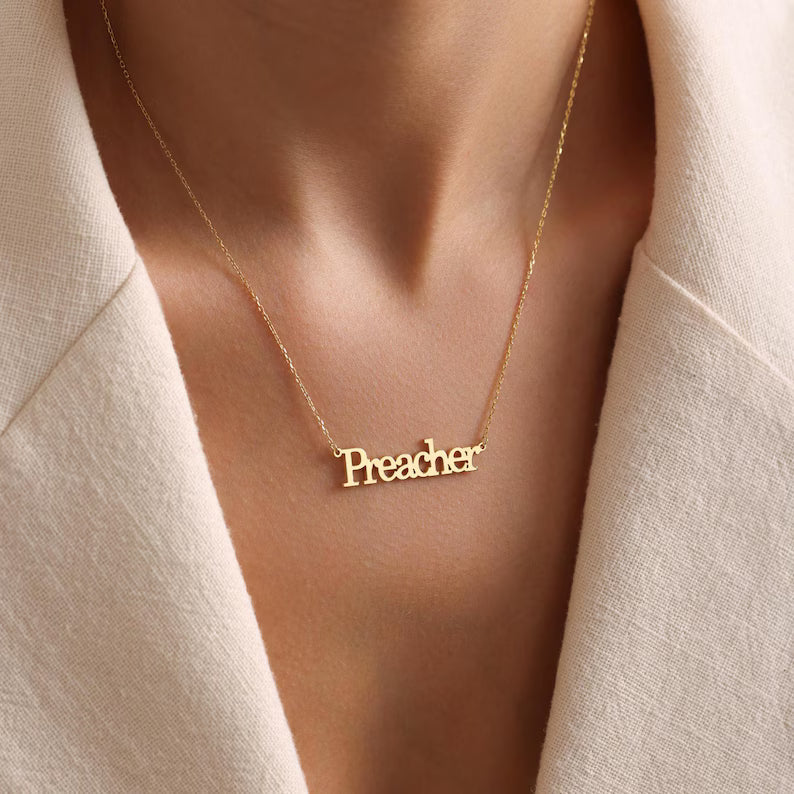 Gold Tone Personalized Name Necklace | Custom Jewelry UAE