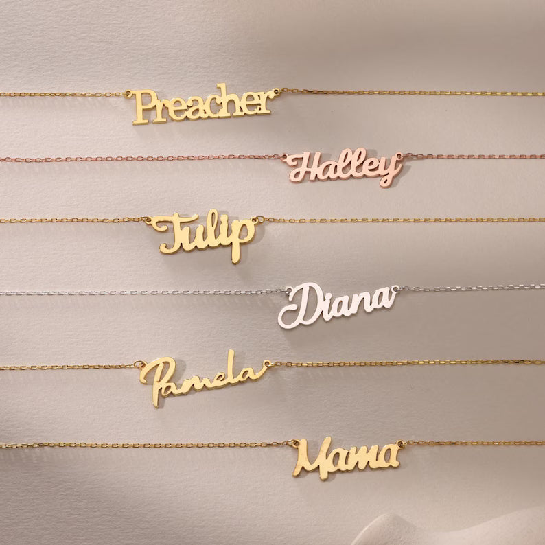 Gold Tone Personalized Name Necklace | Custom Jewelry UAE